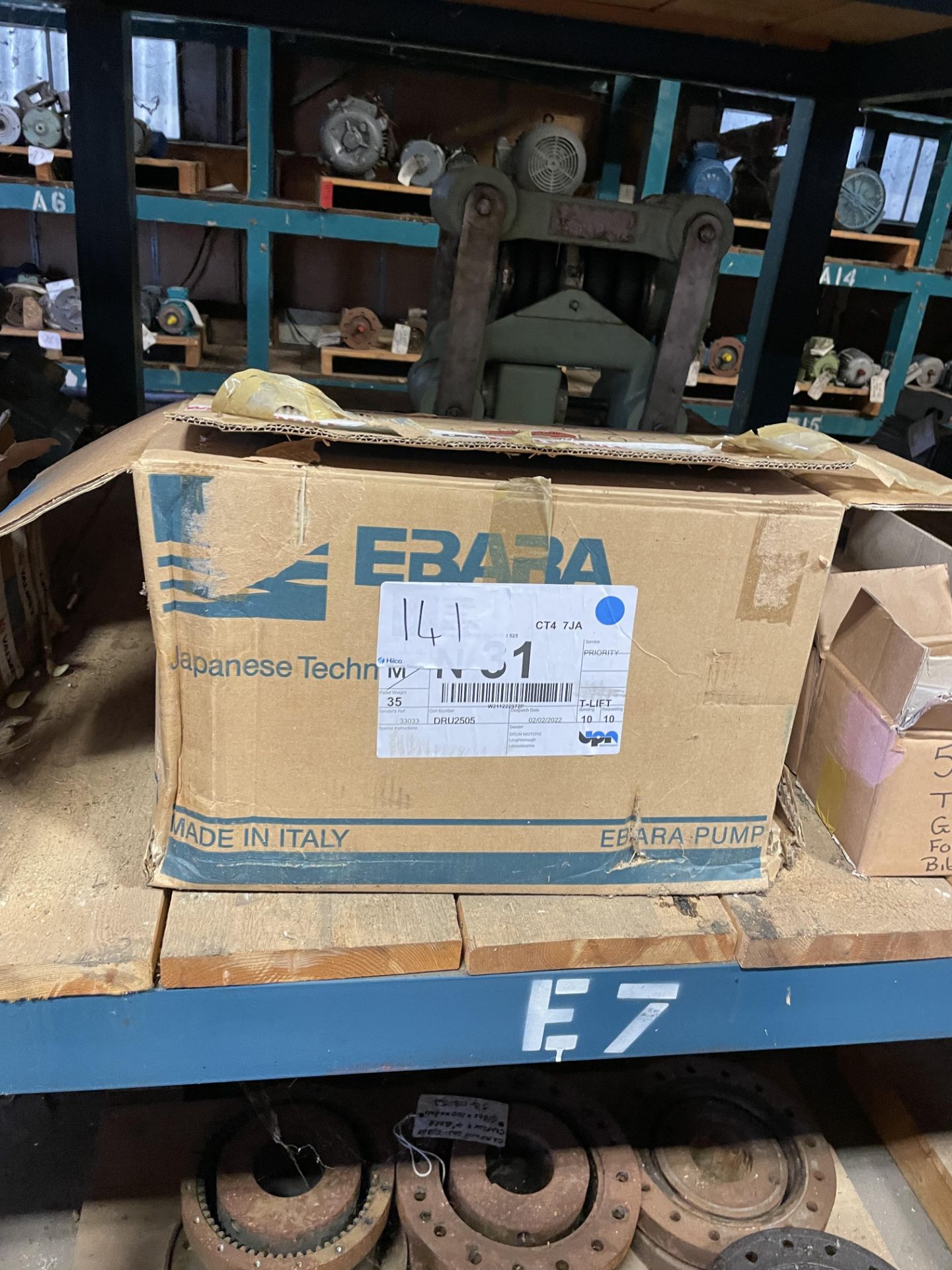 1 Ebara Model 30/1 32.160/2.2 50HZ 2.2kw 2840 RPM Pump. Serial No. 25401000041 (2020). Arjo Number 2