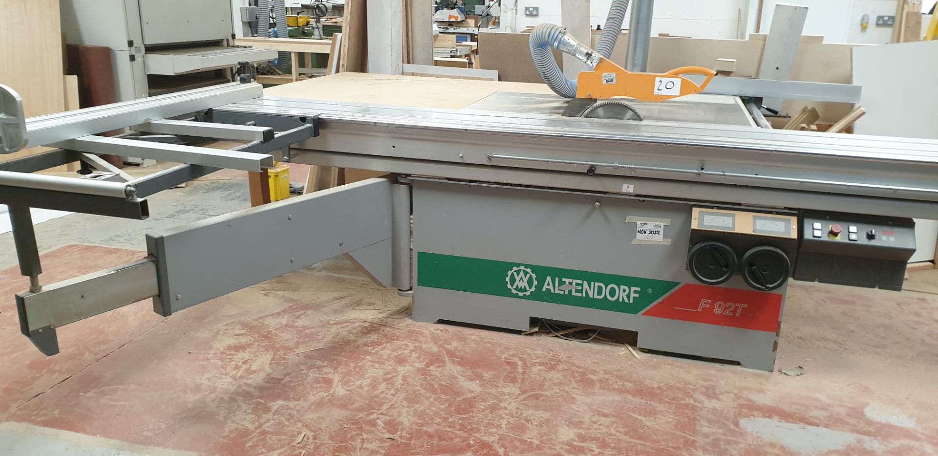 1: Altendorf F92T Panel Saw Serial Number: 0204344 Please note, extraction system is not included