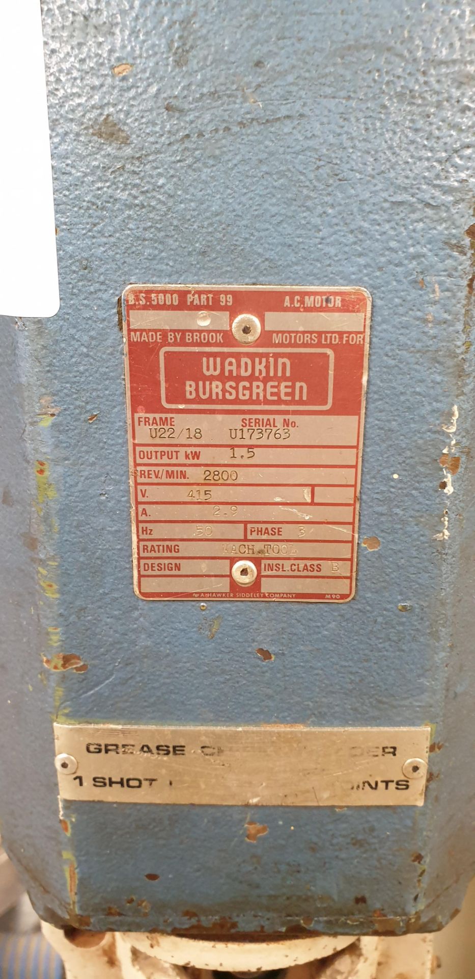 1: Wadkin Bursgreen DMV Chisel Morticer Serial Number: DMN81812, with toolings - Image 2 of 4