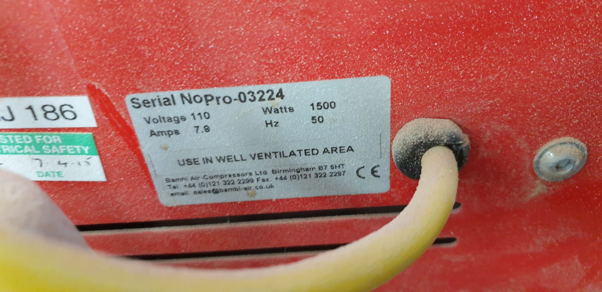 1: Red Boxed Compressor, Serial Number: Pro-03224 - Image 2 of 2