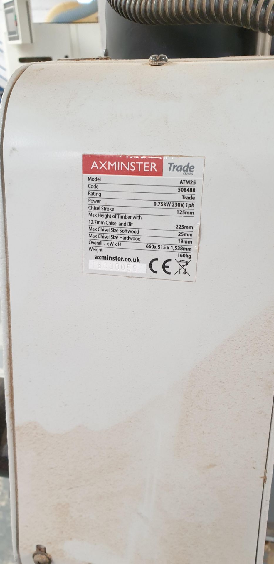 1: Axminster Trade Series ATM25 Chisel Morticer, with tooling. Serial Number: 16030059 - Image 3 of 5