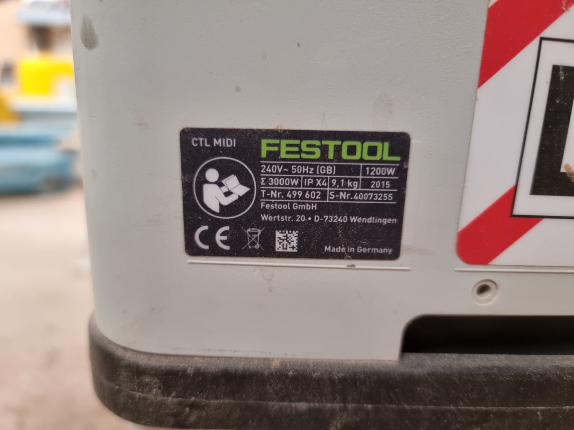 1: Festool CTL Midi Mobile Dust Extractor, Serial Number: 40073255, Year of Manufacture: 2015 - Image 3 of 5