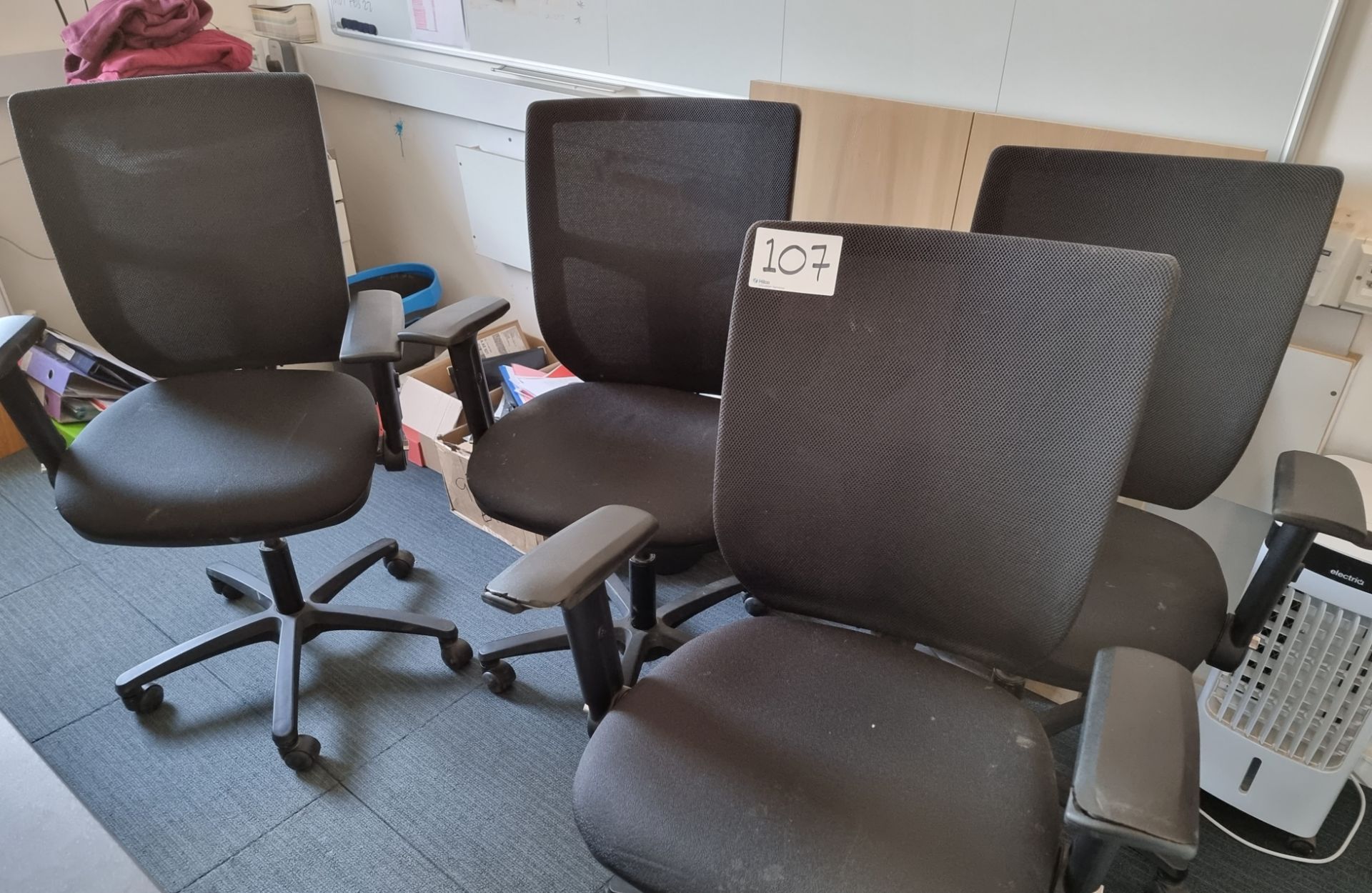 4: Manufacture Unknown Black Mesh Desk Chairs