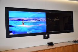 2 Samsung 65 inch Flat Screen Displays with a Logitech 860-000465 Conference Camera