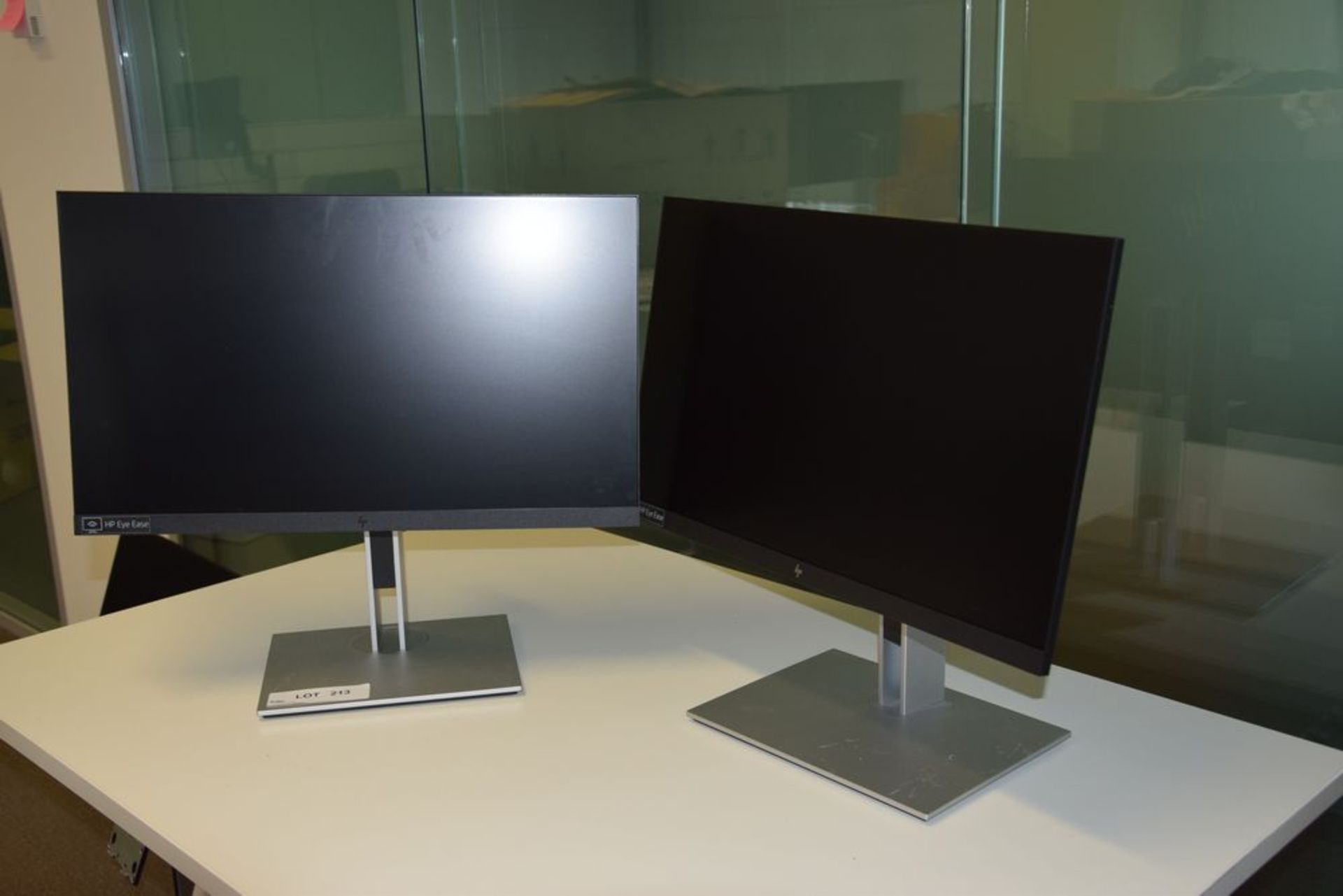 2 HP E24U G4 24 inch Flat Screen Monitors