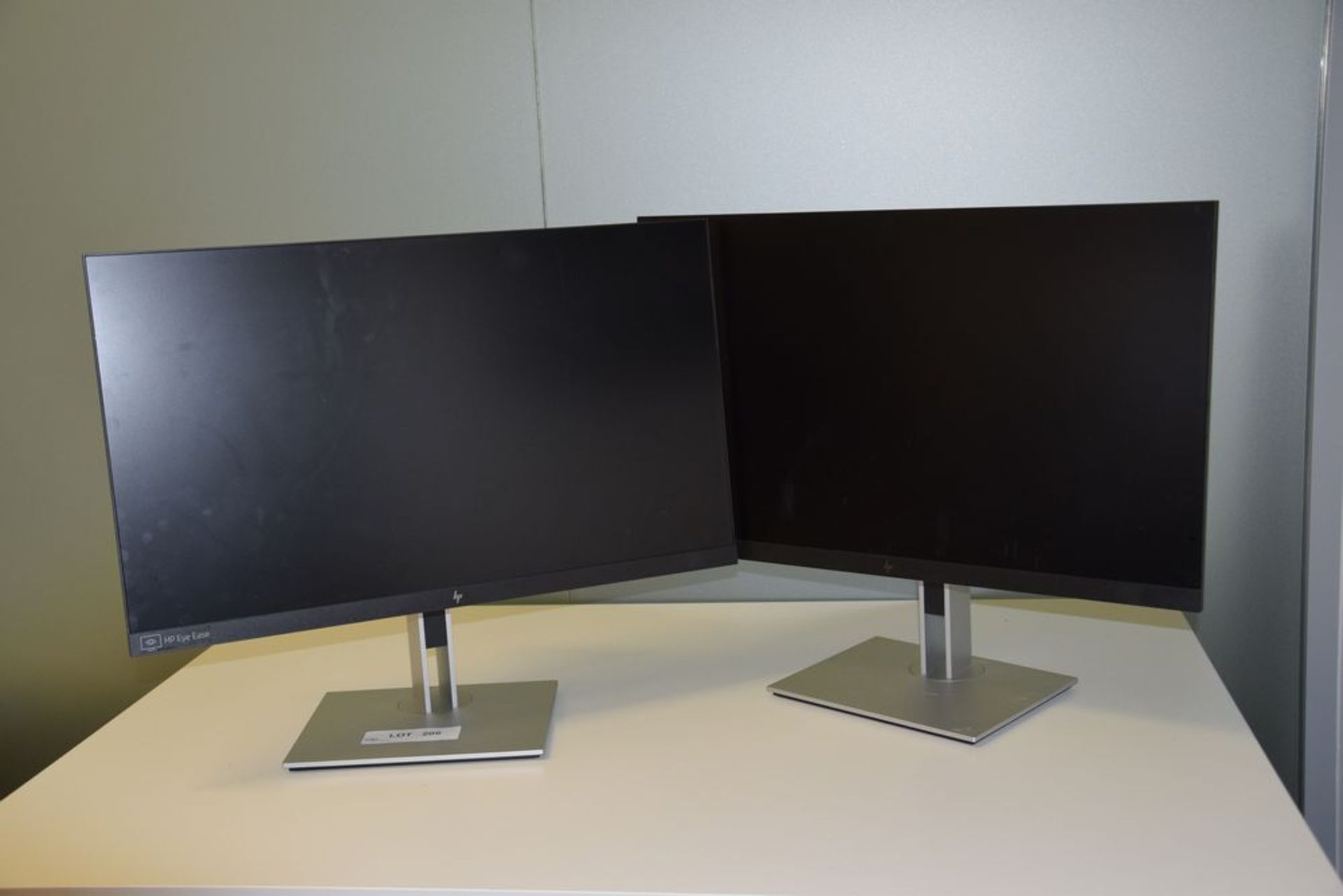 2 HP E24U G4 24 inch Flat Screen Monitors