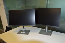 2 HP E24U G4 24 inch Flat Screen Monitors