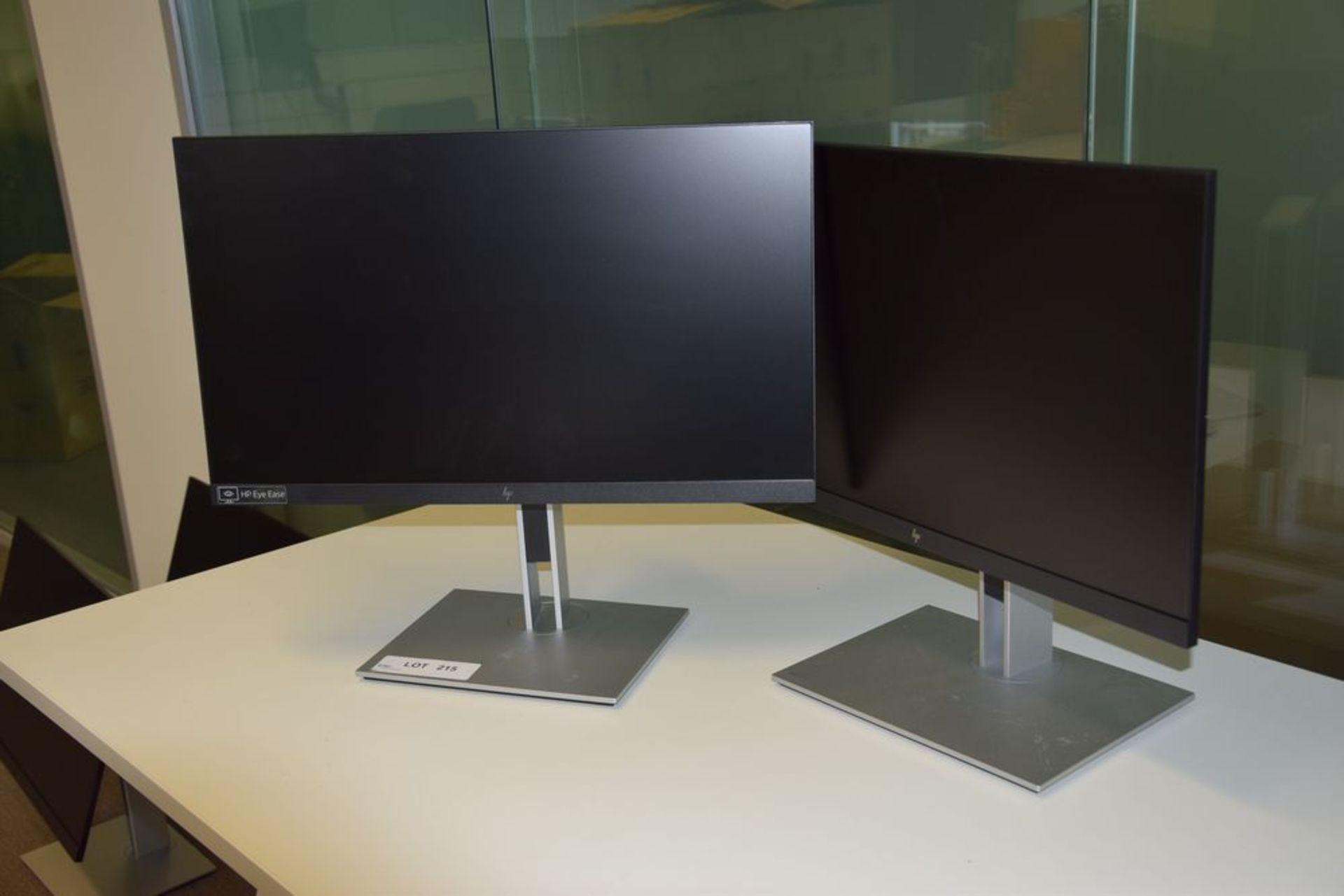 2 HP E24U G4 24 inch Flat Screen Monitors