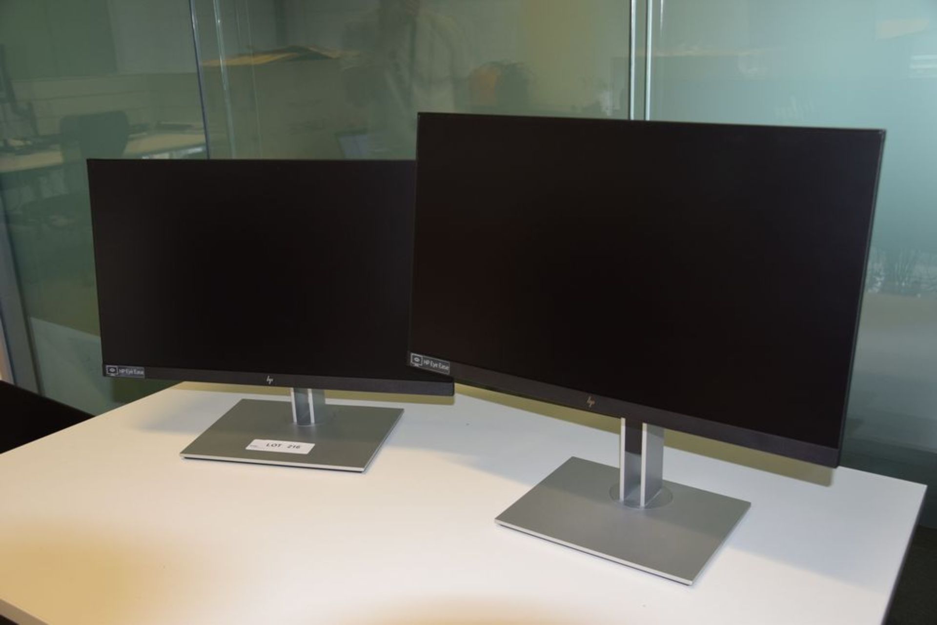 2 HP E24U G4 24 inch Flat Screen Monitors