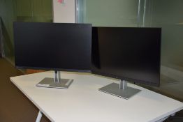 2 HP E27U G4 27 inch Flat Screen Monitors