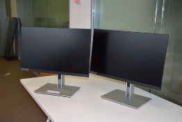 2 HP E24U G4 24 inch Flat Screen Monitors