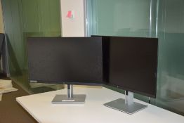 2 HP E27U G4 27 inch Flat Screen Monitors
