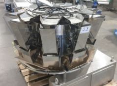 Unknown Make Stainless Steel 10-Head Checkweigher (Condition Unknown)