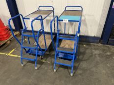 2 x Picking Trolleys With 3 Rung Ladder (78/48/97)High