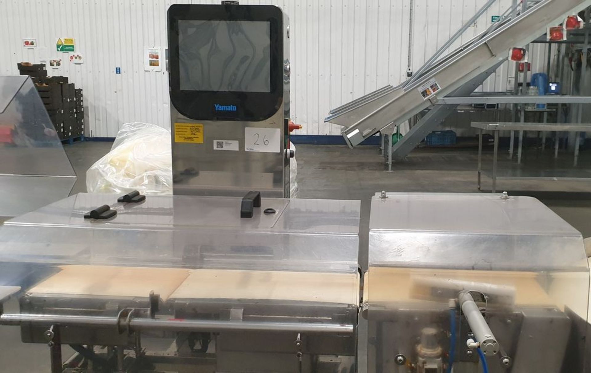 1: Yamato CSL22W-00 Checkweigher complete with Belt conveyor and air reject system