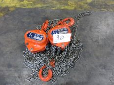 2 Elephant C-21 1 Tonne Chain Hoists. Serial Nos 99661 & 99673 As Lotted