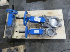 1 Valvulas 150mm & (2) 100mm Knife Gate Valves As Lotted