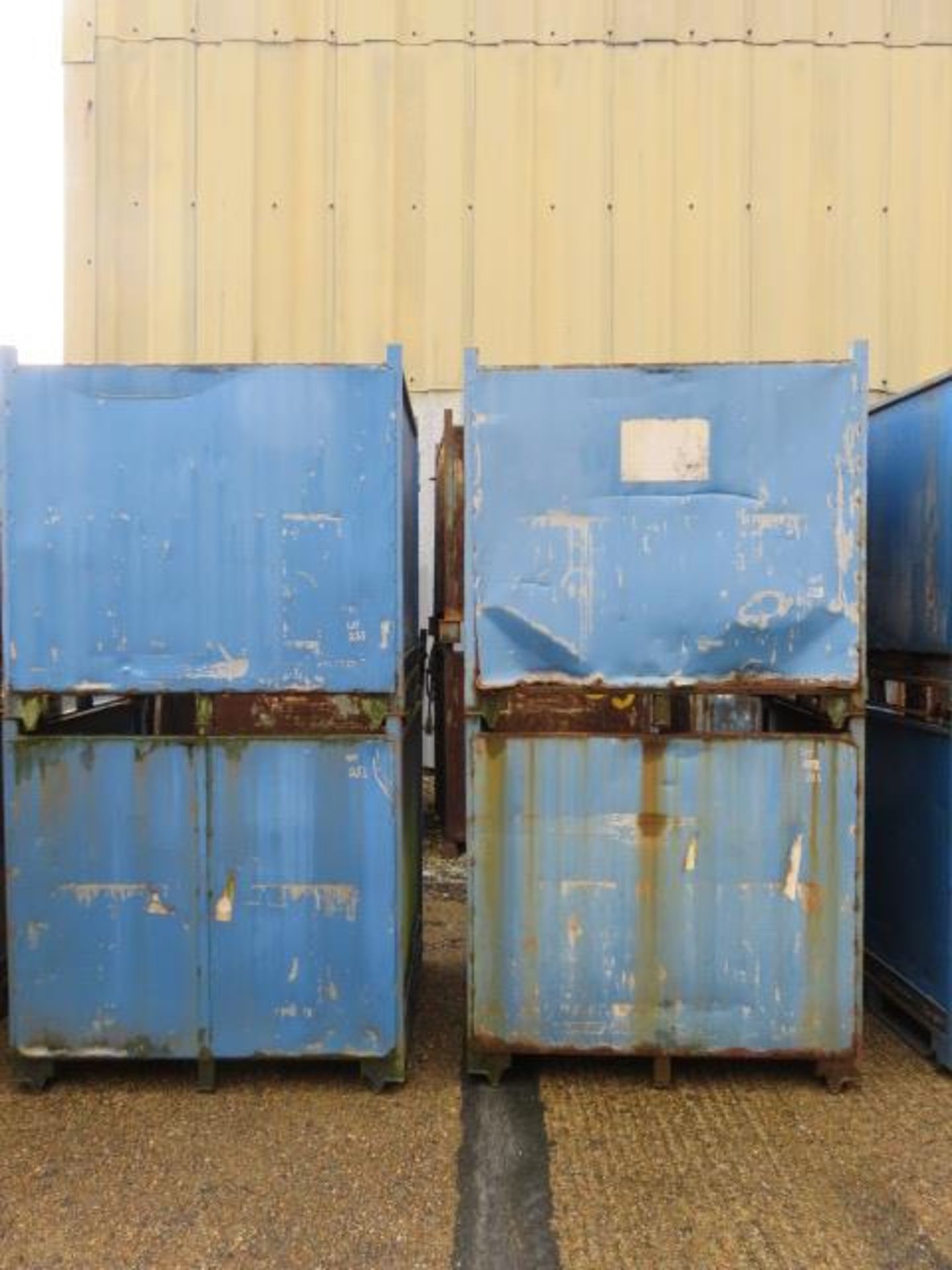 4 Approx 1.25m (W) x 1.25m (D) x 1.25m (H) Steel Three Sided Stackable Stillages As Lotted (Bins 59,