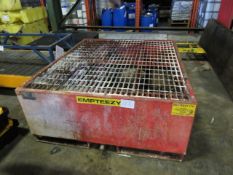 1 Empteezy Ltd 1.4m x 1.6m IBC Steel Spill Trap. Serial No. 26568 with Drain