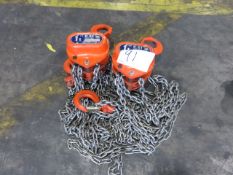 2 Elephant C-21 1 Tonne Chain Hoists. Serial Nos 99676 & 9966 As Lotted