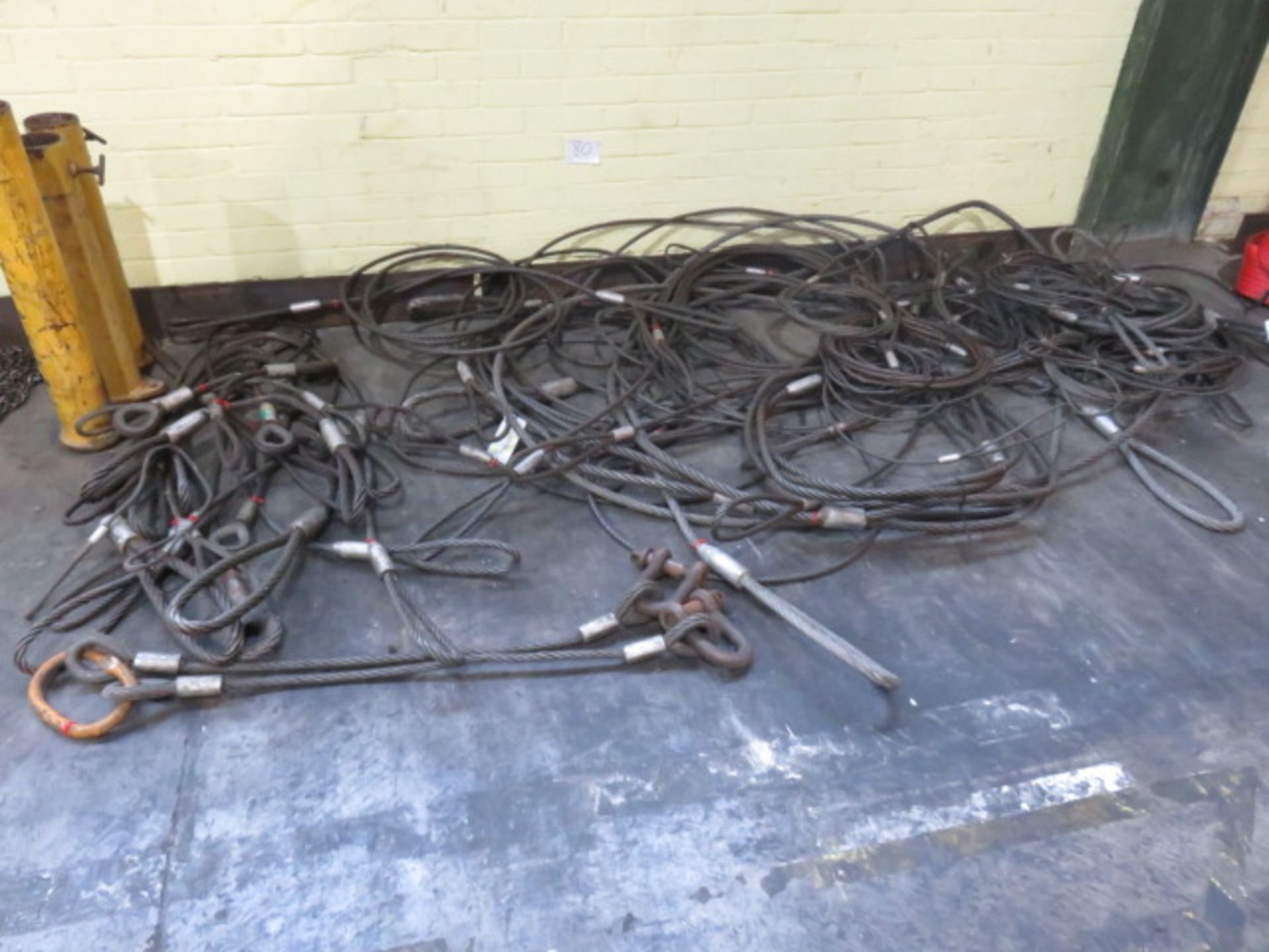 Large Qty of Steel Wire Rope Lifting Slings As Lotted