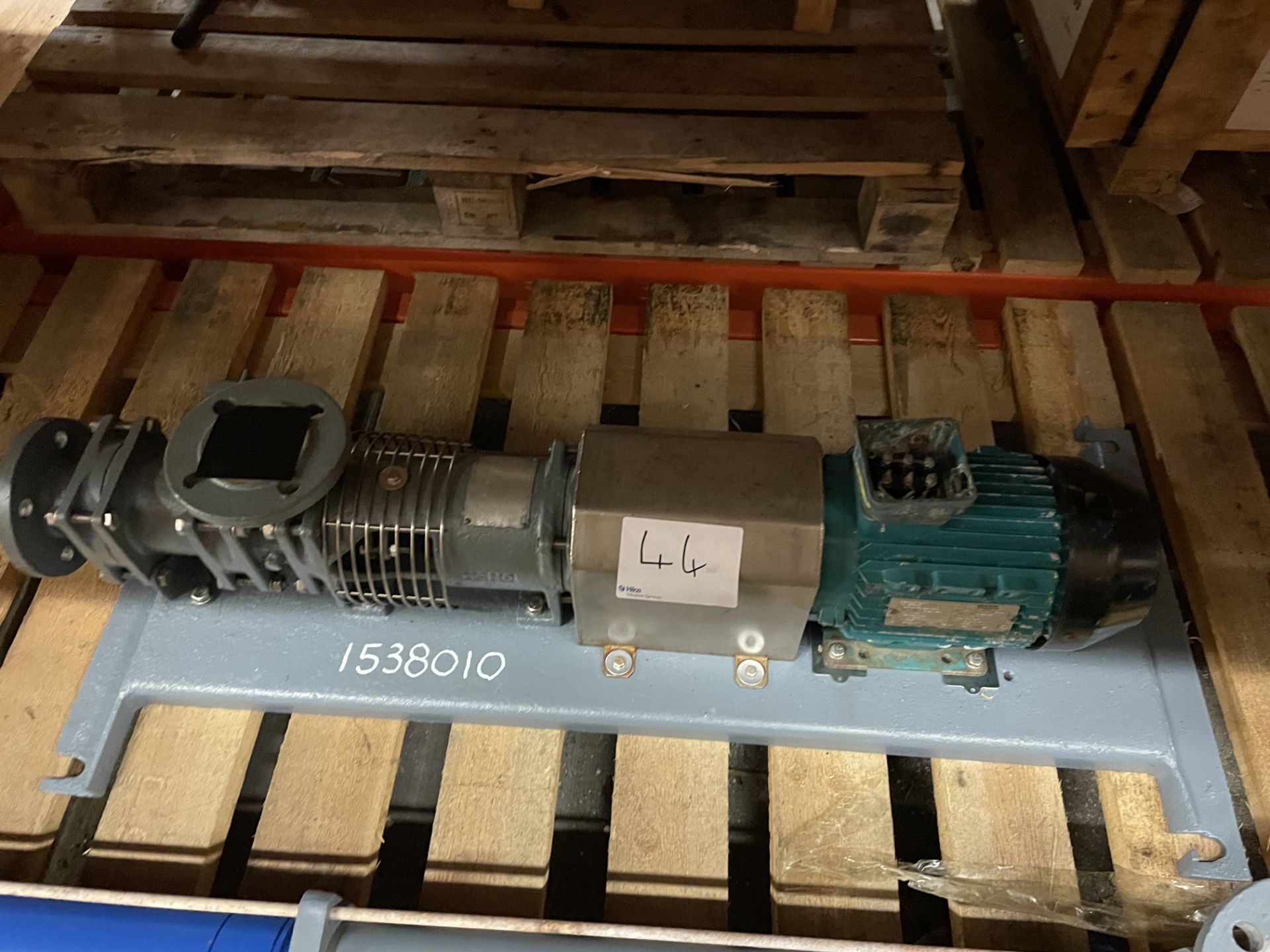 1 Mono Pump Merlin SAB12H1R5/H1103 C/W 1.5kW 1420RPM Motor. Part No 1538010 Location HS007E