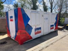 1, Approx 20ft x 8ft x 8ft Containerised Jack Legged Site Canteen with