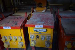 2, various 110V Heavy Duty Hard Wired Site Transformers As Lotted (Suitable For Spares)