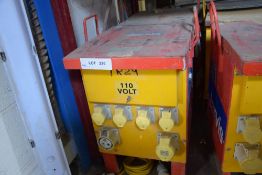 2, various 110V Heavy Duty Hard Wired Site Transformers As Lotted (Suitable For Spares)