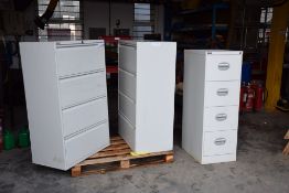 3, Steel Four Drawer Cabinets