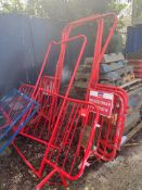 Qty, Painted Red Steel Site Pedestrian Gates As Lotted