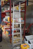 1, Six Tread Aluminium Folding Platform Step Ladder