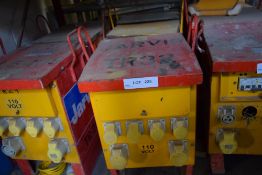 2, various 110V Heavy Duty Hard Wired Site Transformers As Lotted (Suitable For Spares)