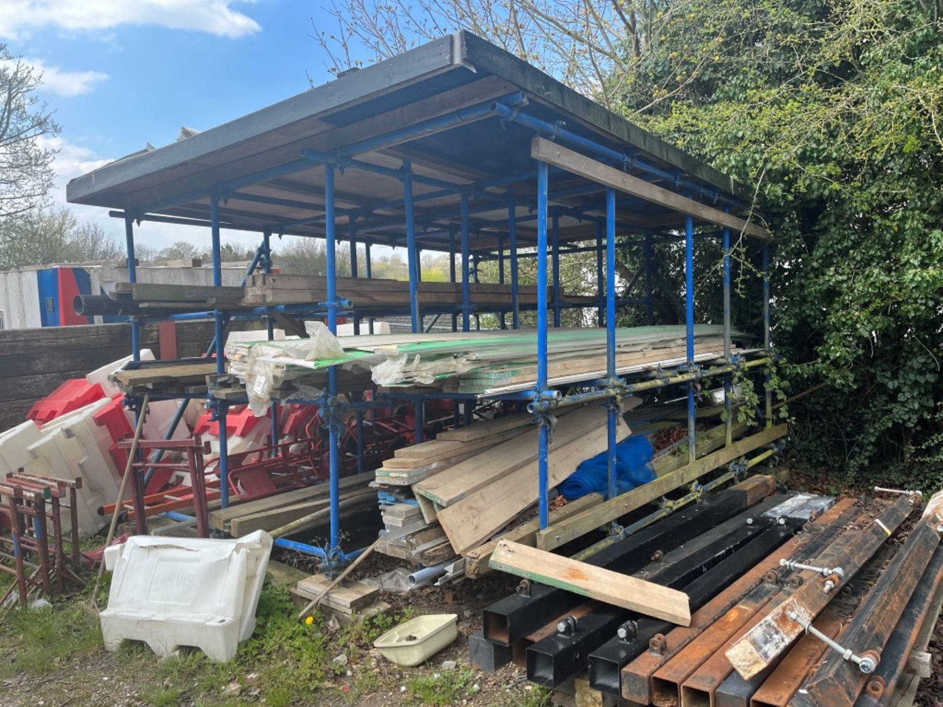 Tubular Scaffold Rack with Timber Contents As Lotted - Image 2 of 2