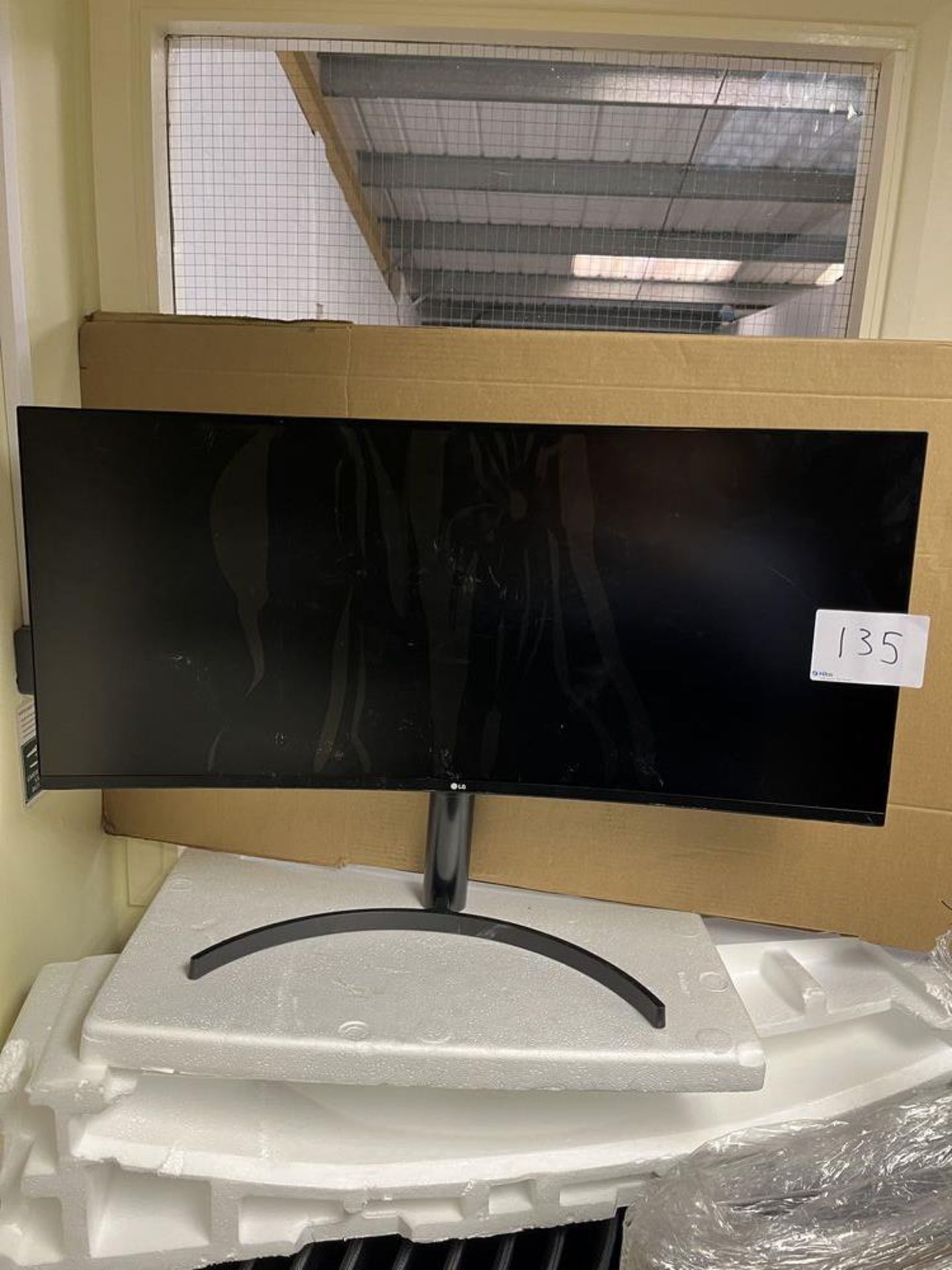 LG 35WN75C-B Curved Monitor With stand, no plugs Serial Number 201NTEP2V500