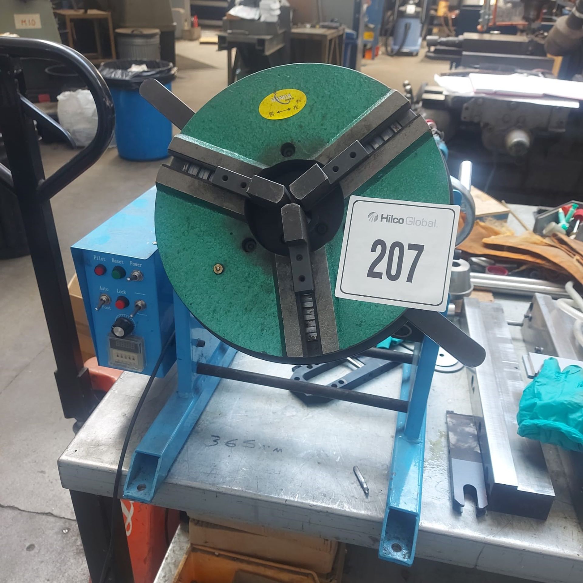 30Kg Rotary Welding Positioned Turntable with 300mm Chuck, 220v with timing function & foot pedal