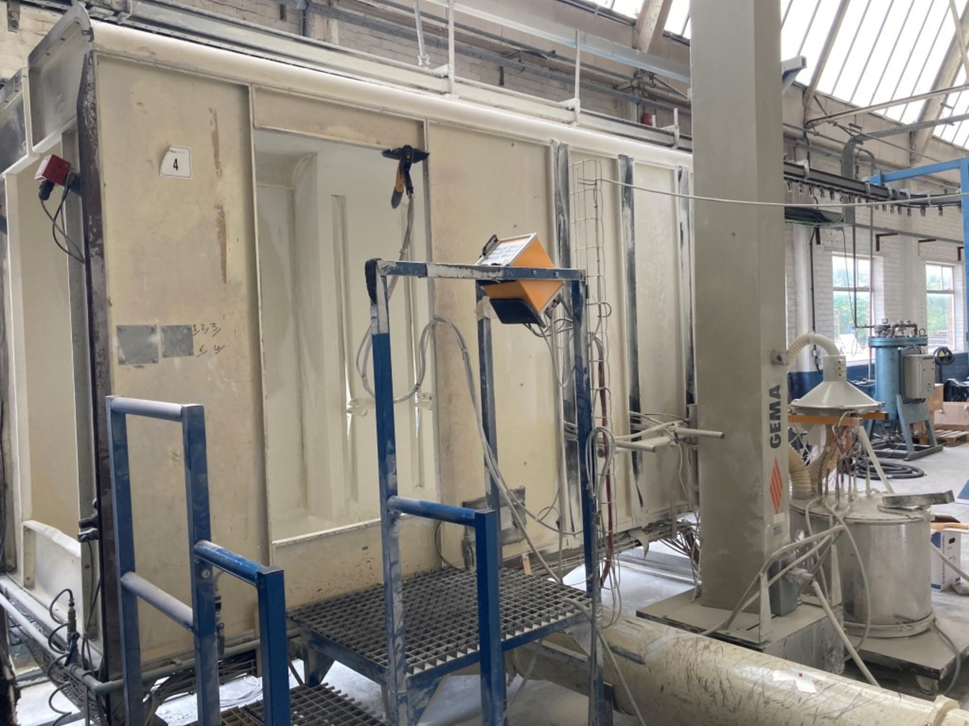 Gema Powder Spray Booth (White) with 6 Guns (Risk Assesment & Method Statement Required For Removal)