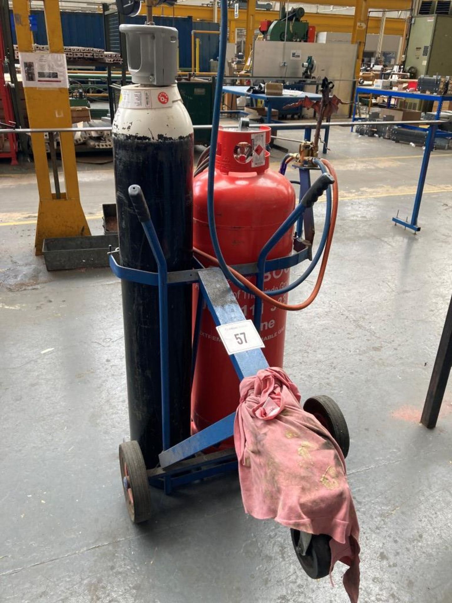 Four Oxyacetaline Steel Welders' Trolleys, Each with Bottle Valves & Welding Wand (Excluding gas bot