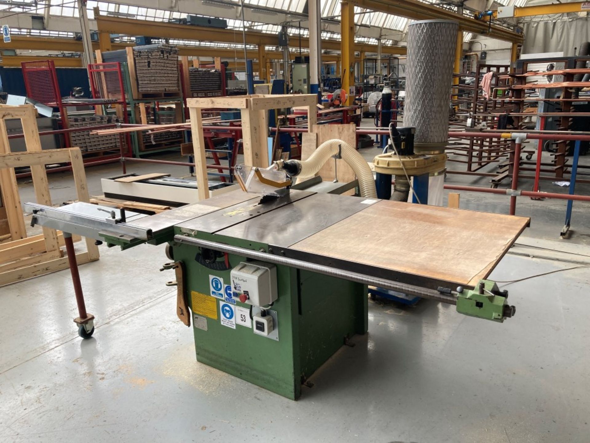 Macchine Casadei, KS/1200, Circular Saw Bench with Scheppach Mobile Dust Extraction Unit, Serial Num