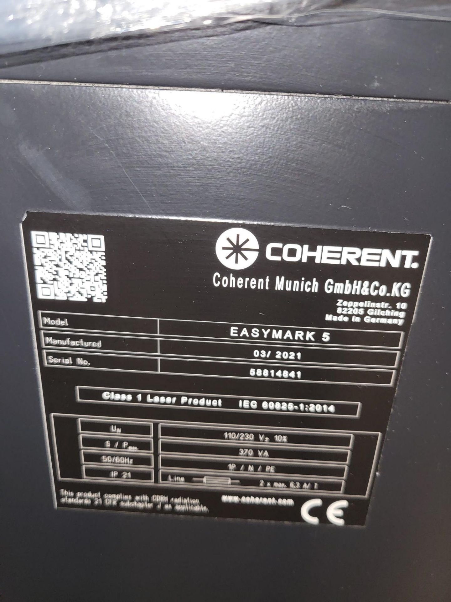 Coherent Easymark 5 Laser Marking System, Serial Number 58814841 (2021) - Image 2 of 2