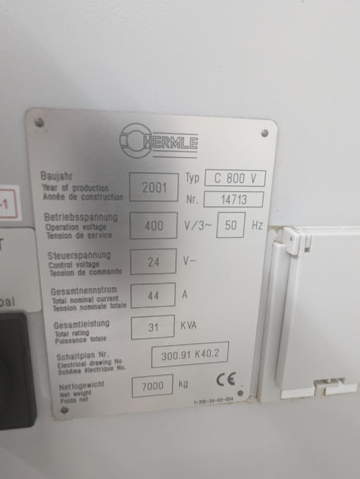 Hermle, C800V, Vertical Machining Centre, Heidenhain TNC 430 Controls, Knolll 340 K - 1 Swarf Conve - Image 6 of 8