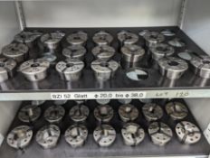 Quantity of 17 Hainbuch BZI 52 Smooth Clamping Heads Ranging in Diameter 20mm to 38mm