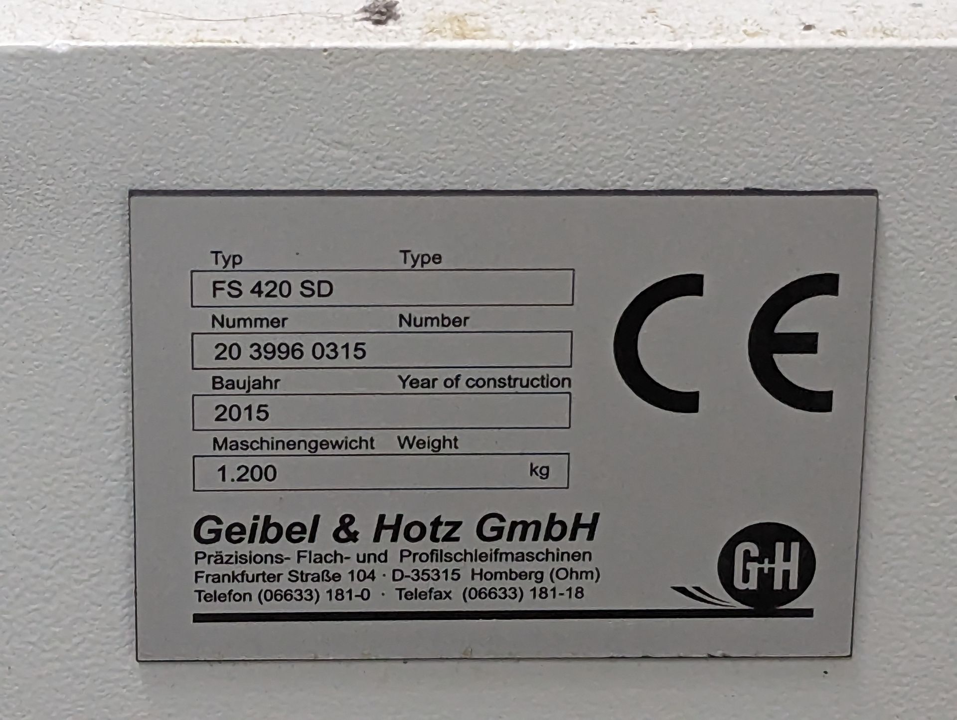 Geibel and Hotz FS 420 SD, Precision surface and profile grinding machine - Image 7 of 10