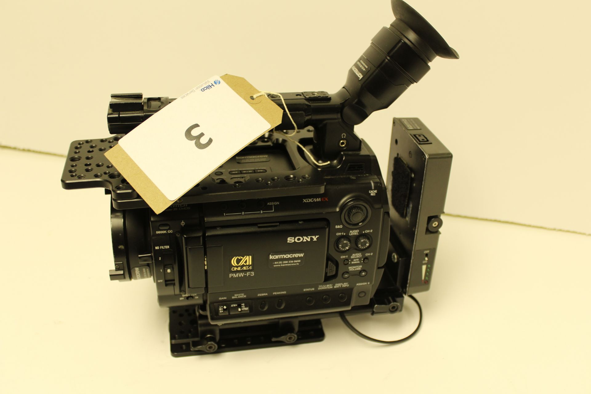 Sony PMW F3 Cive Alta Broadcast Camera Body with V-Loc Battery Adaptor, Hawkwood 15mm Clamp, Lillipu