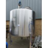 1, Blackwater Engineering 5000 Litre Stainless steel Mixing Tank. Serial No. 5326 (1989) with Agitat