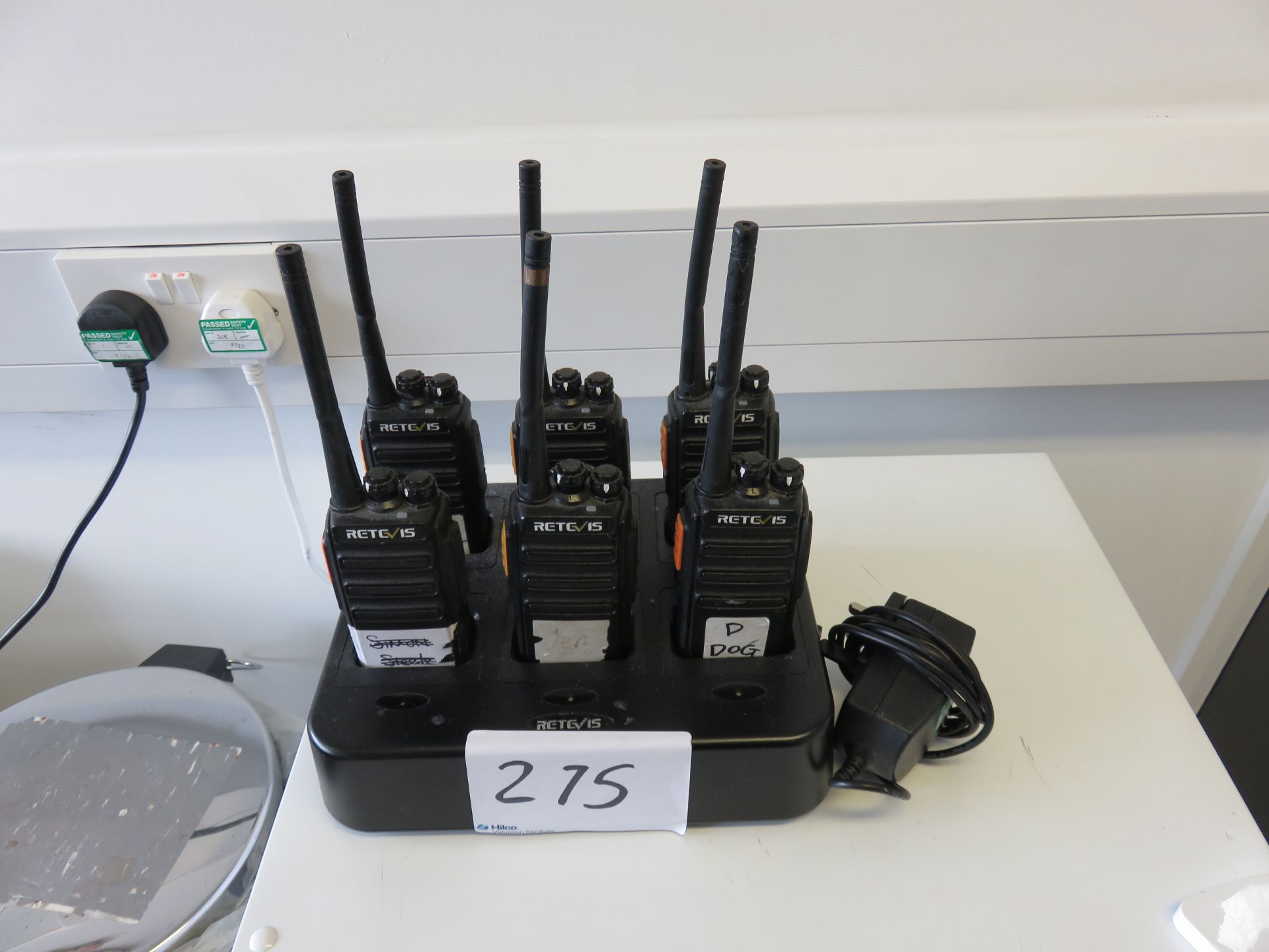 (6) Retc 15 RT24 Two Way Radios with Six Position Charger As Lotted