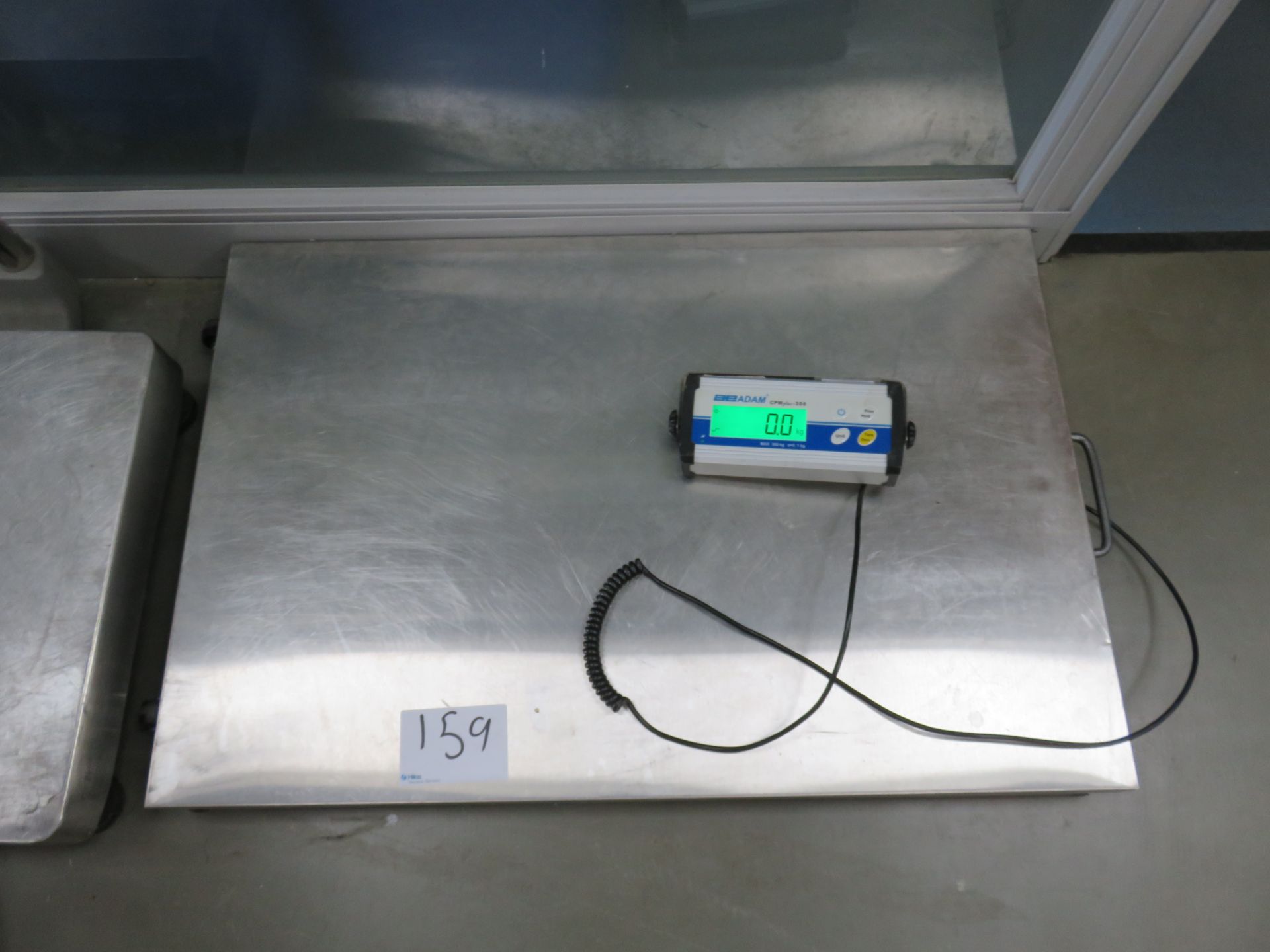 Stainless Steel Mobile Platform Scale with AE Adam CPW Plus-300 Digital Readour Serial No. AE6370433