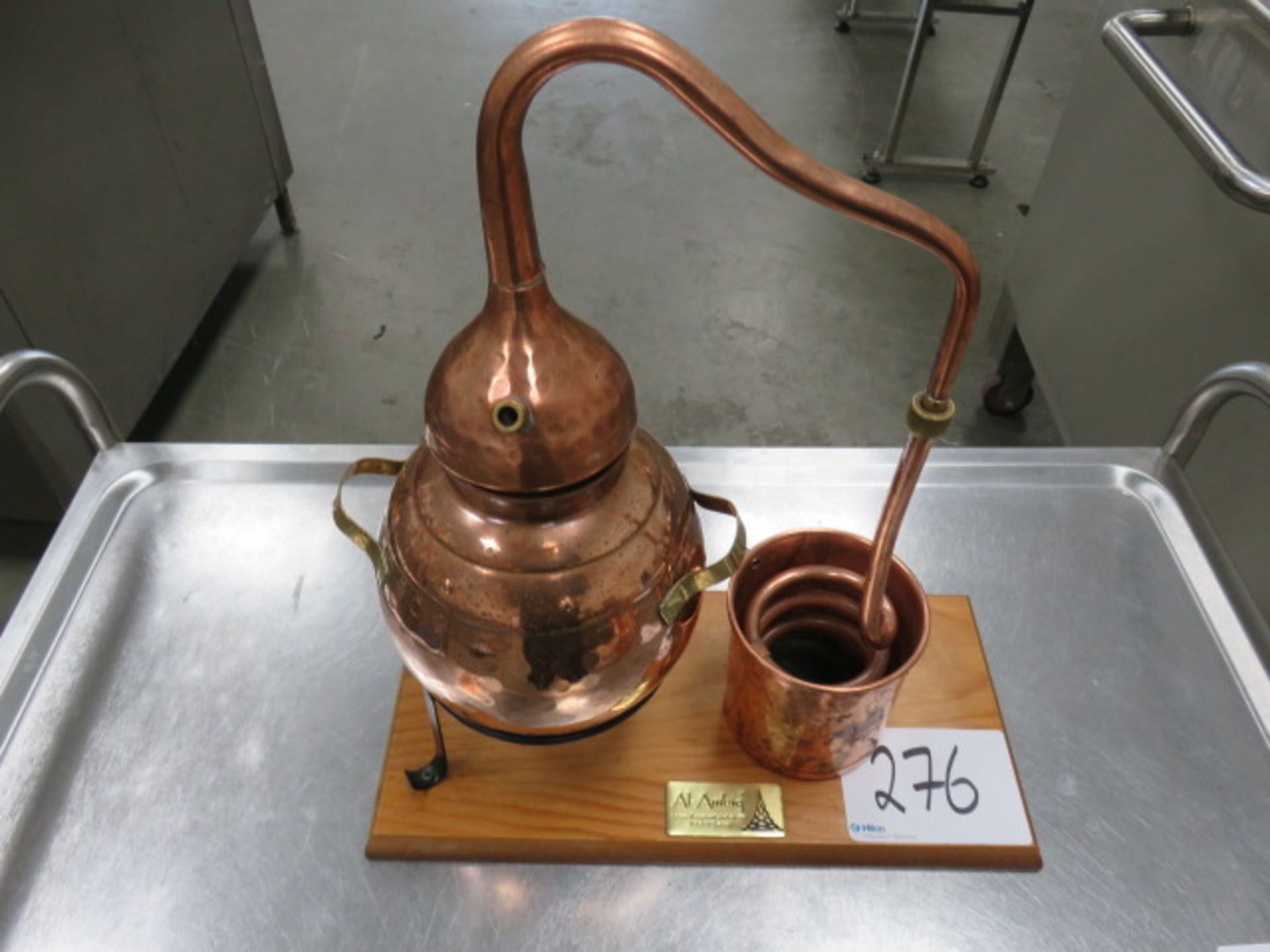 1, Al- Ambiq Decorative Miniature Copper Test Still on Display Stand