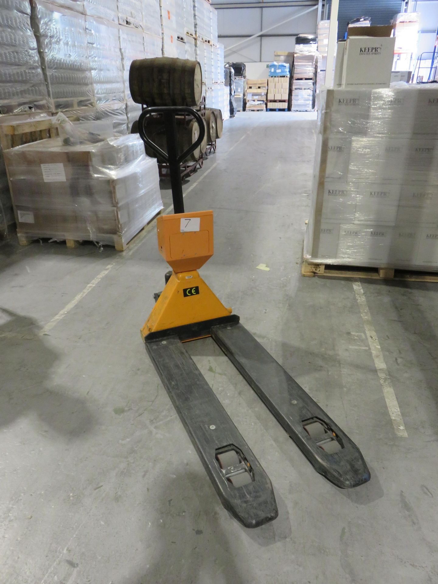 1, Unbranded Hydraulic Pallet Truck with TPS-1 Digital Scale. Serial No. 02530087027 and 2,000 kg Ca