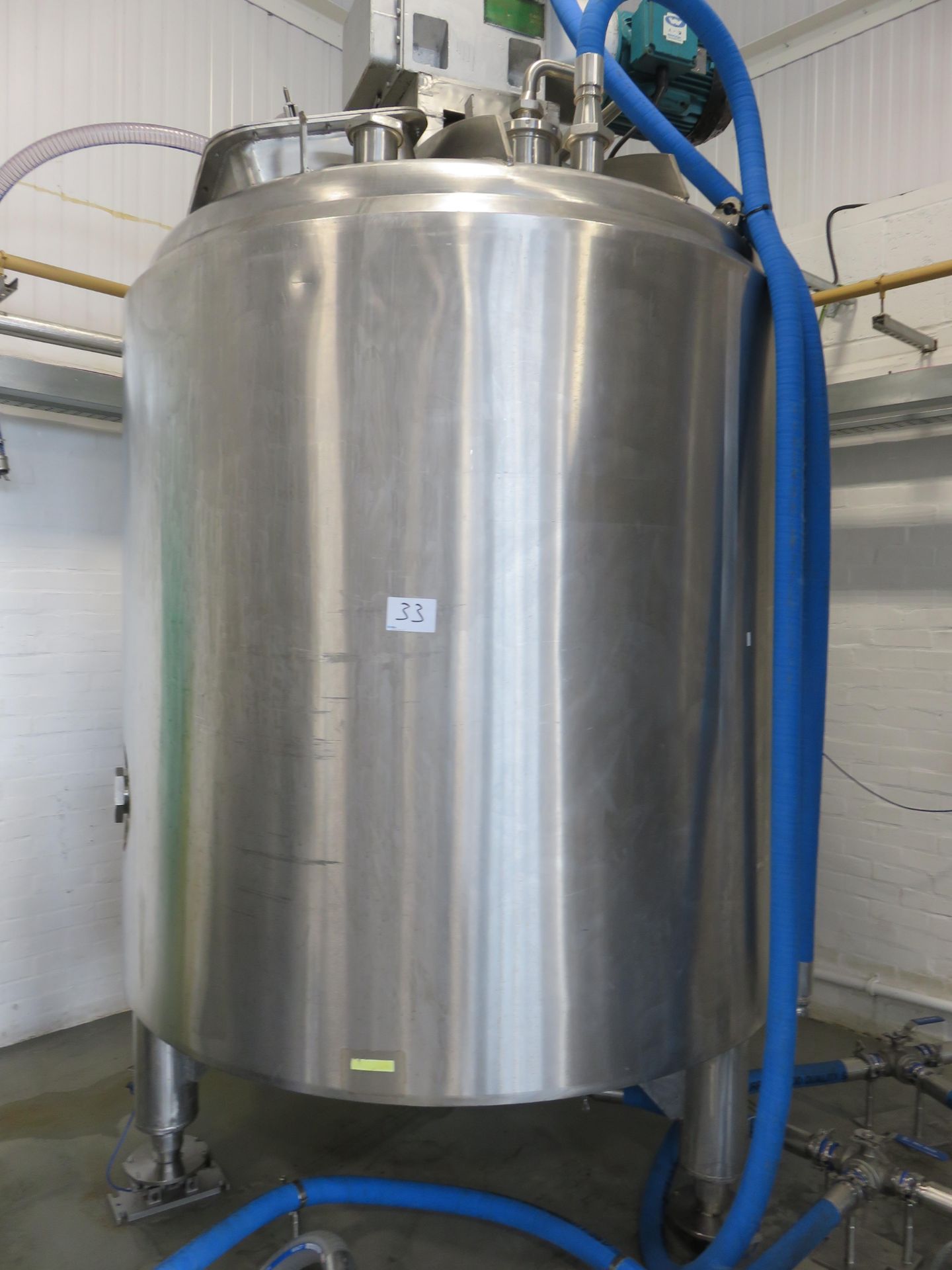 1, Approx 5000 Litre Stainless Steel Mixing Tank with Agitator, Load Cell Weighing System and Wall M